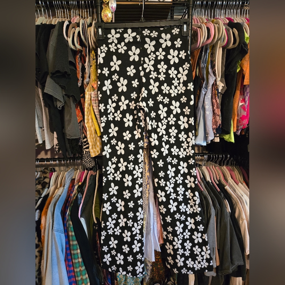 Floral Black Women's Pants